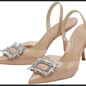 NWT rhinestone nude heel